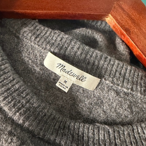 Madewell Heart Dot Balloon Sleeves Pullover Sweater Gray Size Medium - Picture 4 of 6